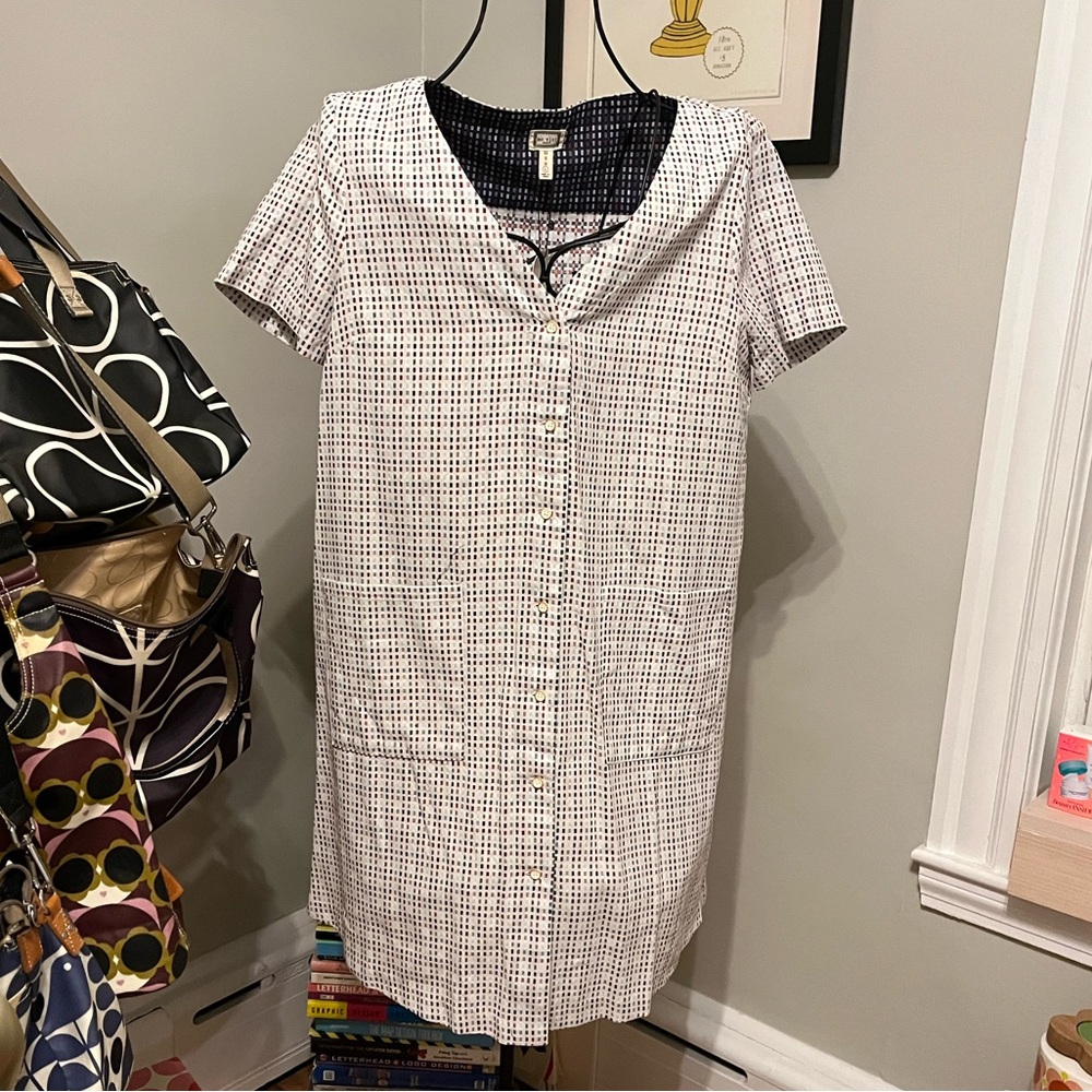 🆕 mo:vint button down shirt sleeve pocket dress